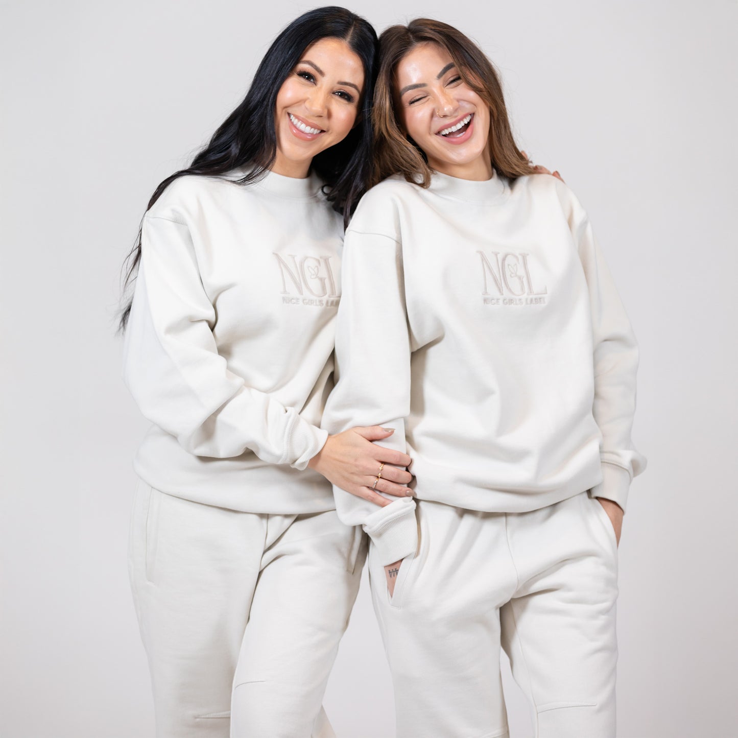 founders wearing stone crewneck sweatshirts - Nice Girls Label