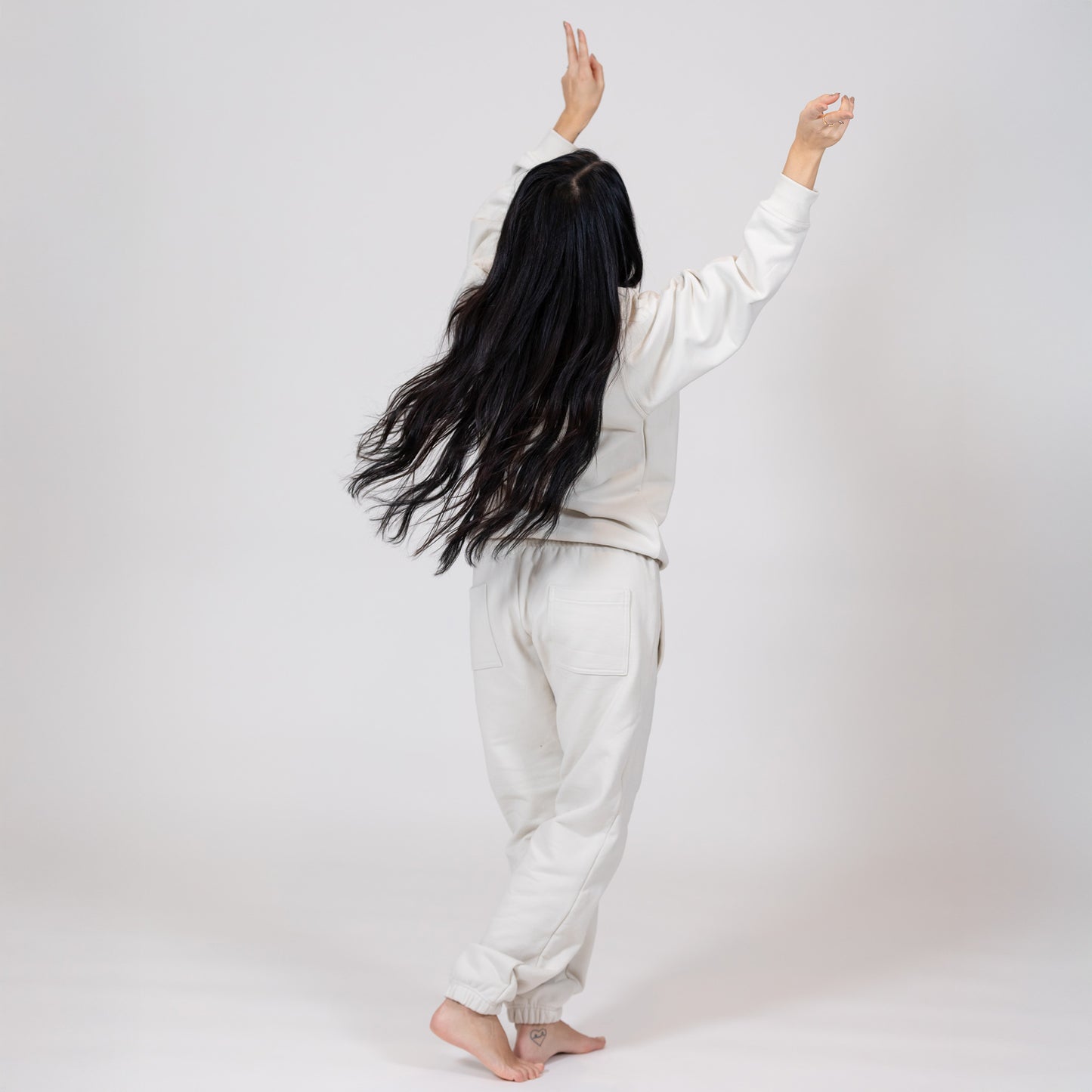 model wearing stone heavyweight joggers in small – Nice Girls Label